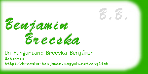 benjamin brecska business card